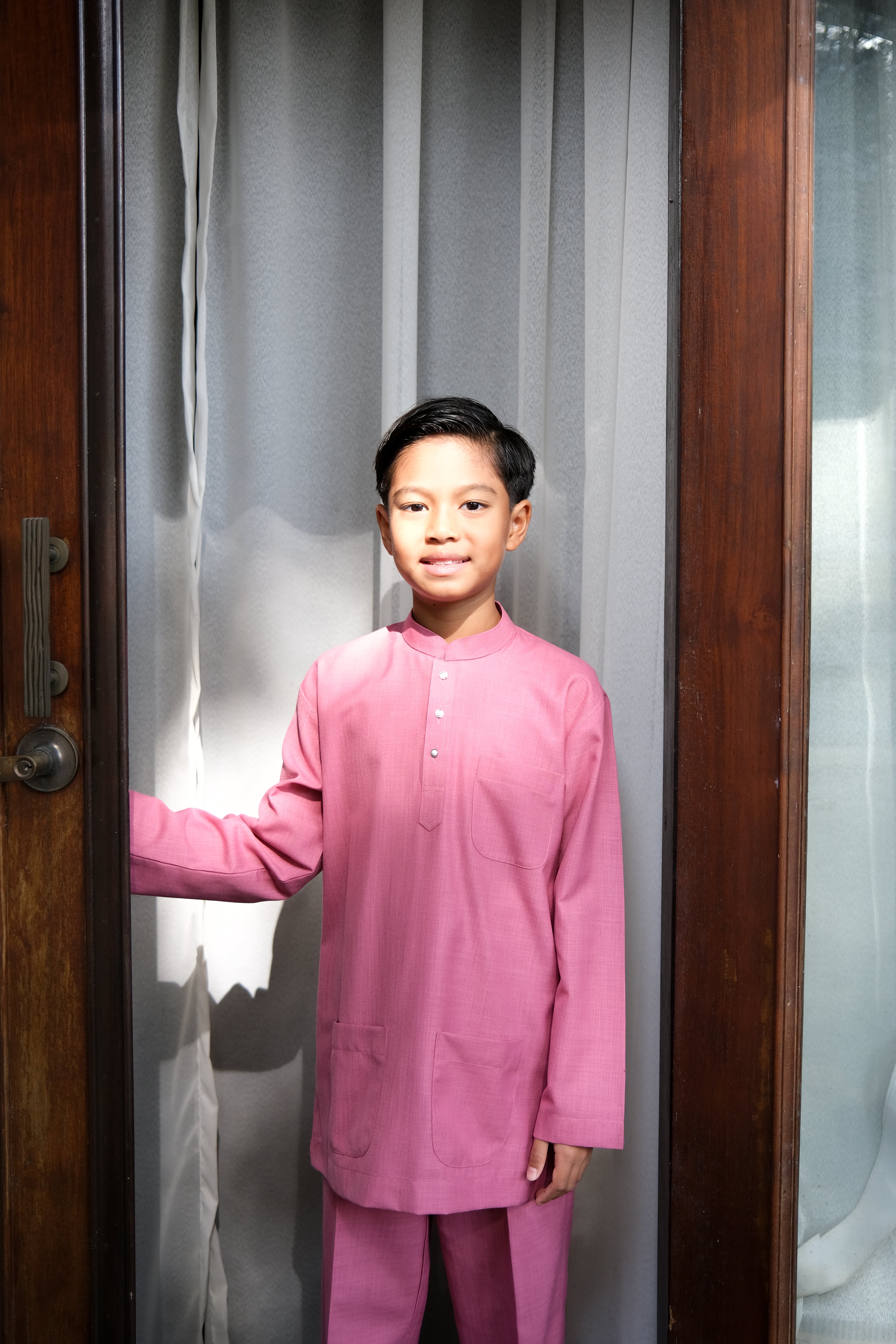Tunku Kids (three-button) | Fuchsia Pink